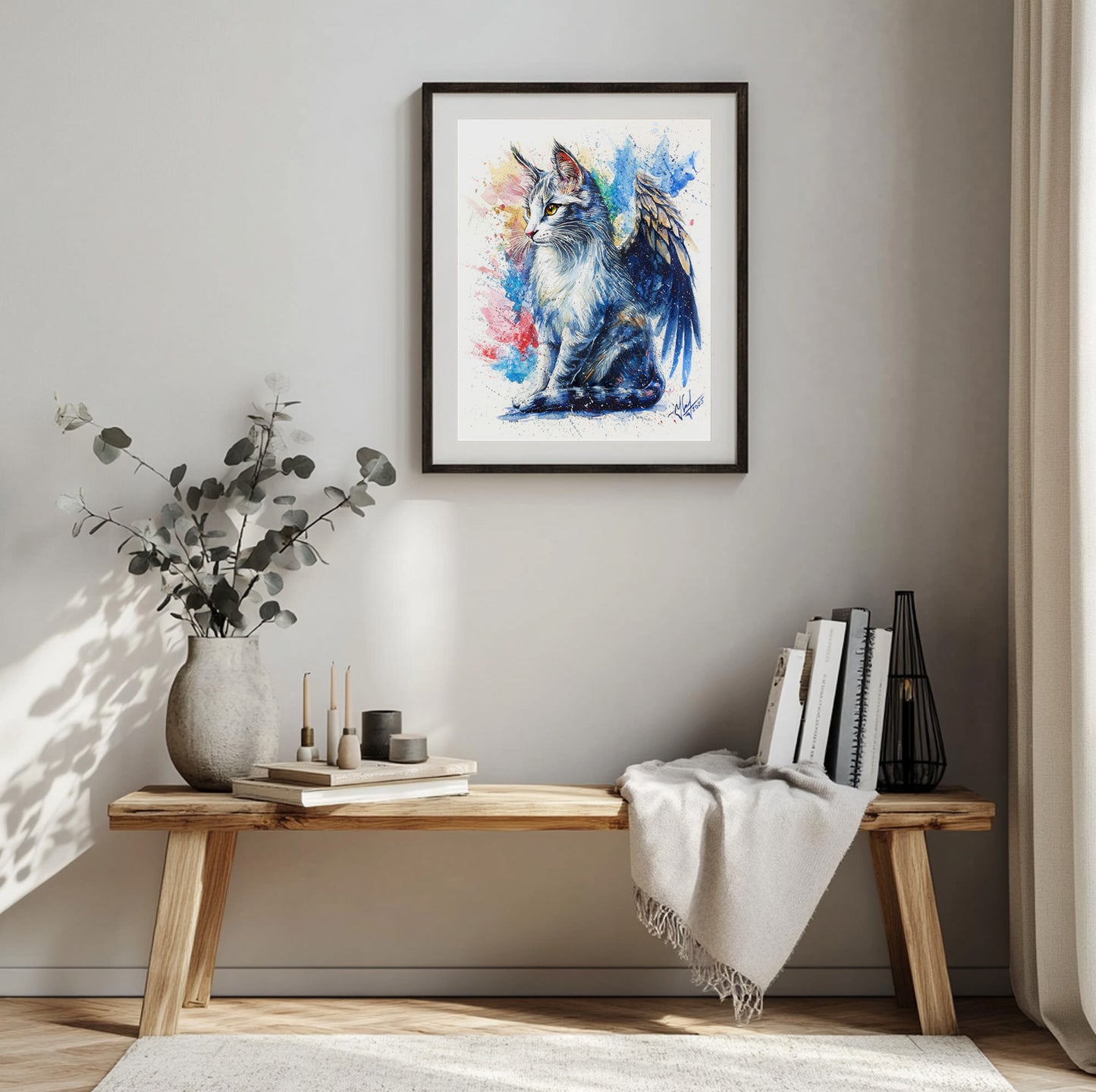 🐱✨"Whispers of the Sky" - Watercolor Painting (16x20")