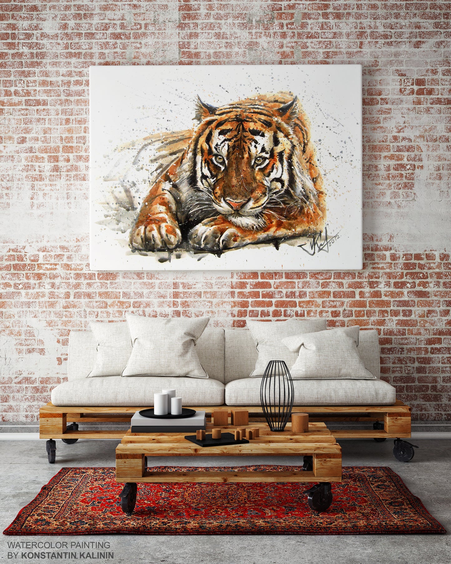 "Ember Gaze" - Watercolor Painting (12x16")