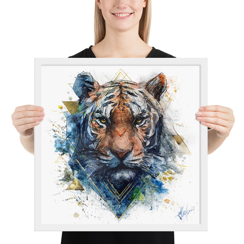 "EYES OF THE STORM / The Tiger Rises" - Framed photo paper poster