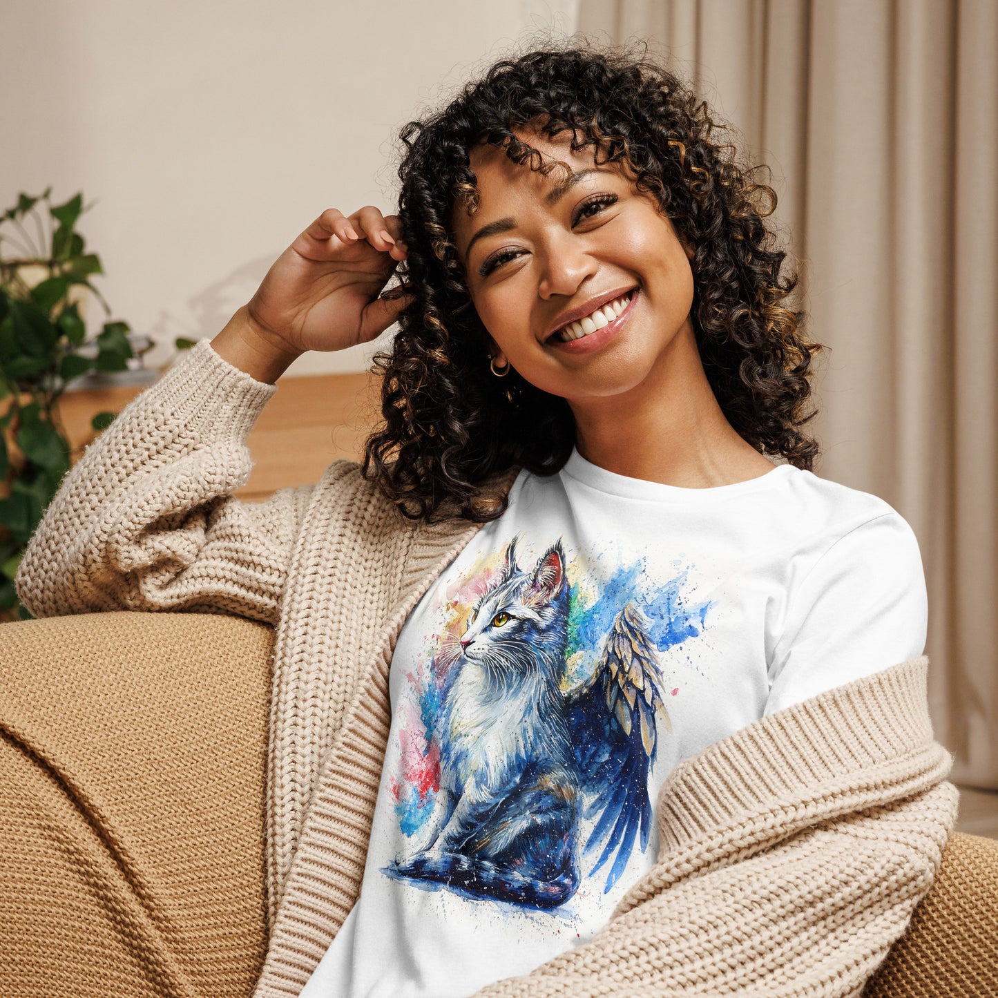 🐱✨"Whispers of the Sky" - Women's Relaxed T-Shirt