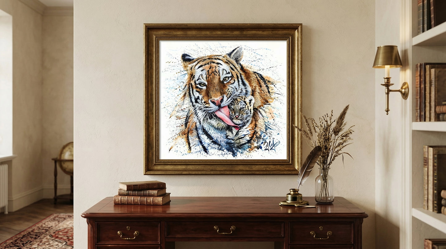 "Fierce Devotion" - Watercolor Painting (16x16")