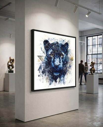Original "SHADOW OF THE PRIMAL / The Black Panther" – Watercolor Painting (20x20")
