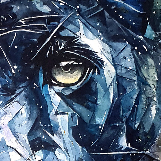Original "SHADOW OF THE PRIMAL / The Black Panther" – Watercolor Painting (20x20")