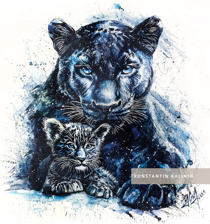 "Born of Shadows" - Watercolor Painting (20x20")