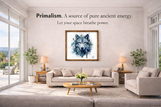 Original "FROM FROST TO SPIRIT / The Wolf Appears" - Watercolor Painting (20x20")