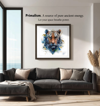 Original "EYES OF THE STORM / The Tiger Rises" - Watercolor Painting (20x20")