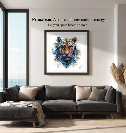 Original "EYES OF THE STORM / The Tiger Rises" - Watercolor Painting (20x20")