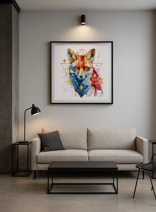 Original "FROM SILENCE TO LIFE / The Fox Appears" - Watercolor Painting (20x20")