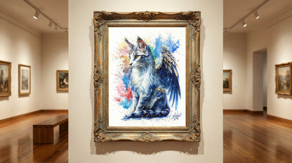 🐱✨"Whispers of the Sky" - Watercolor Painting (16x20")