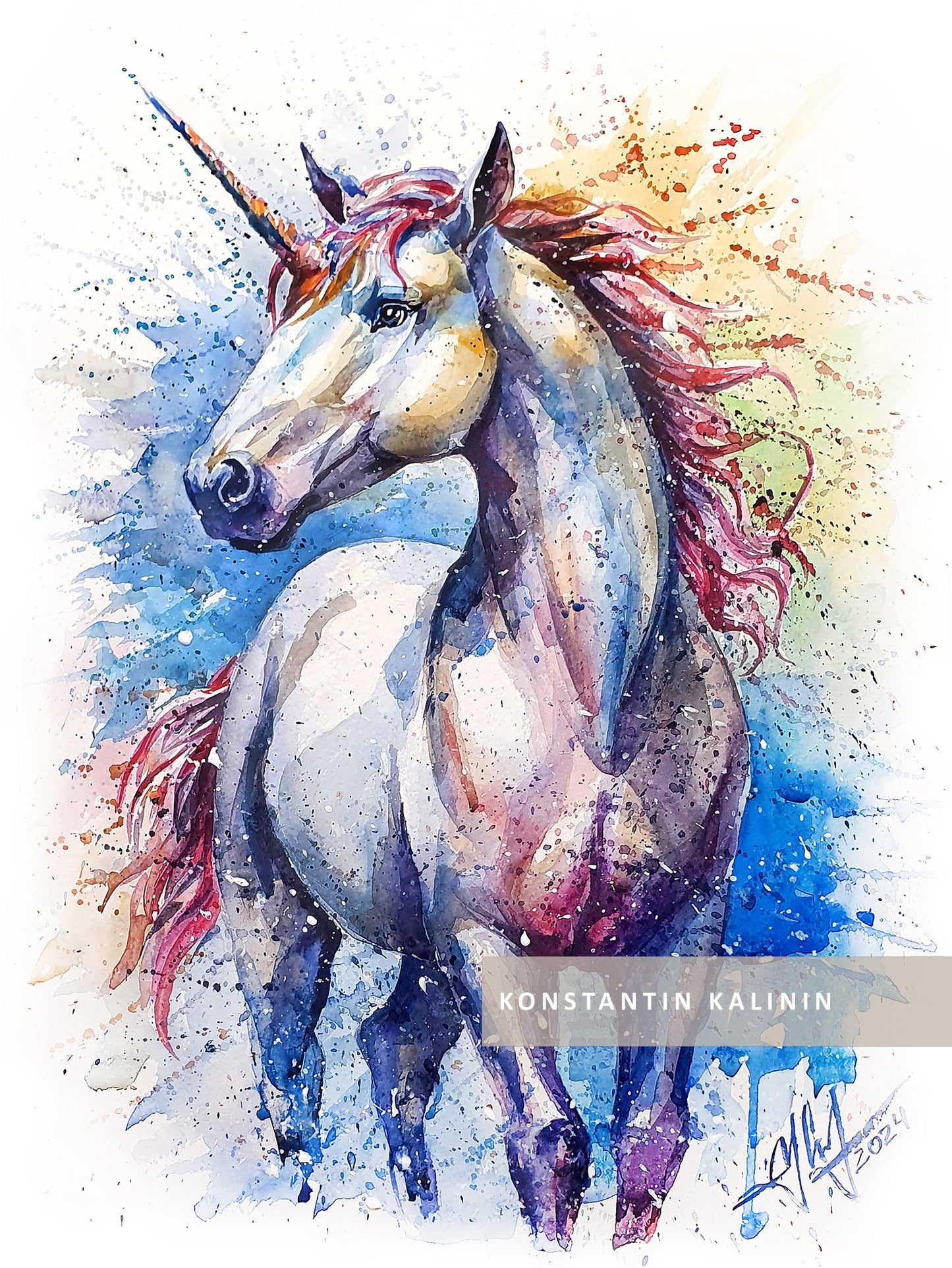 🦄"Legend’s Light" - Watercolor Painting (12x16")