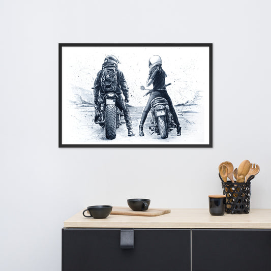 ❤️🏍️❤️"Road to Forever" - Framed poster