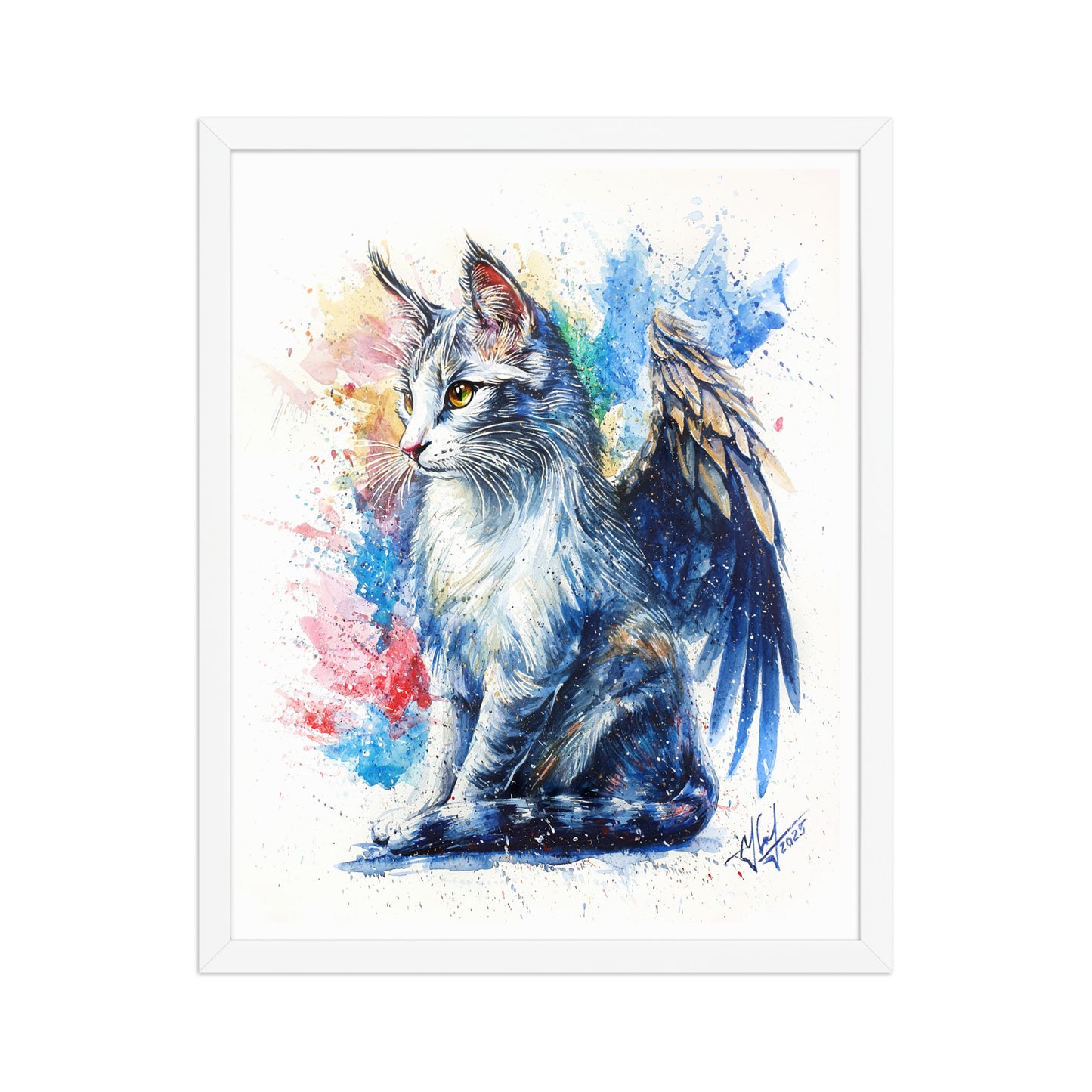 🐱✨"Whispers of the Sky" -  Framed poster