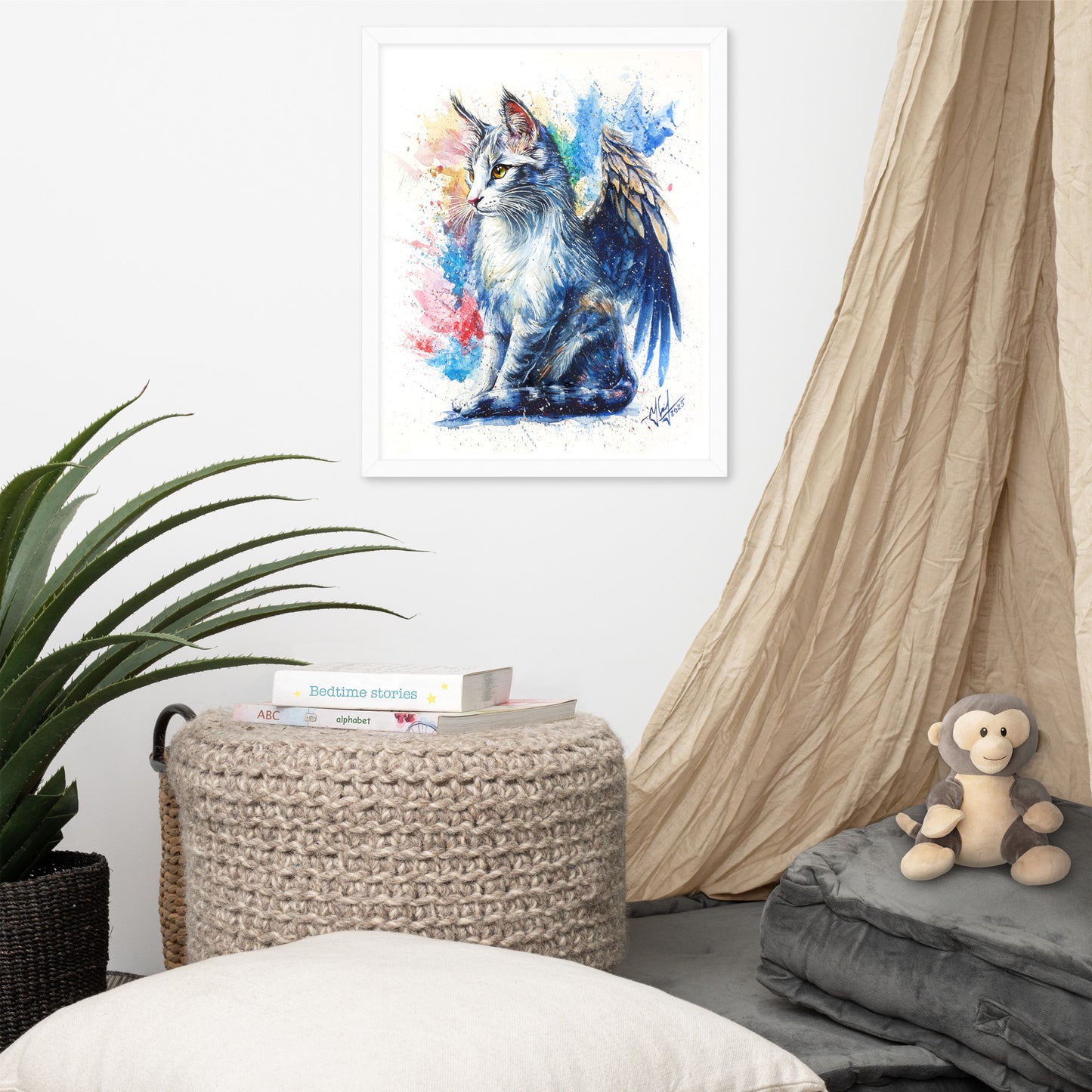 🐱✨"Whispers of the Sky" -  Framed poster