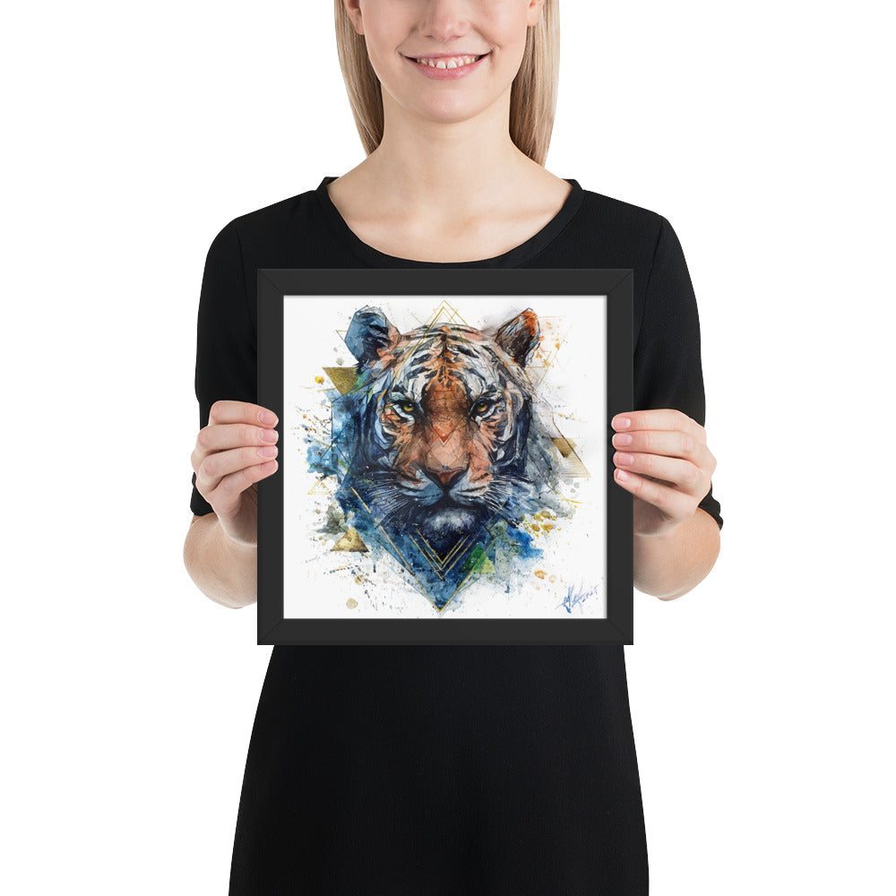 "EYES OF THE STORM / The Tiger Rises" - Framed photo paper poster