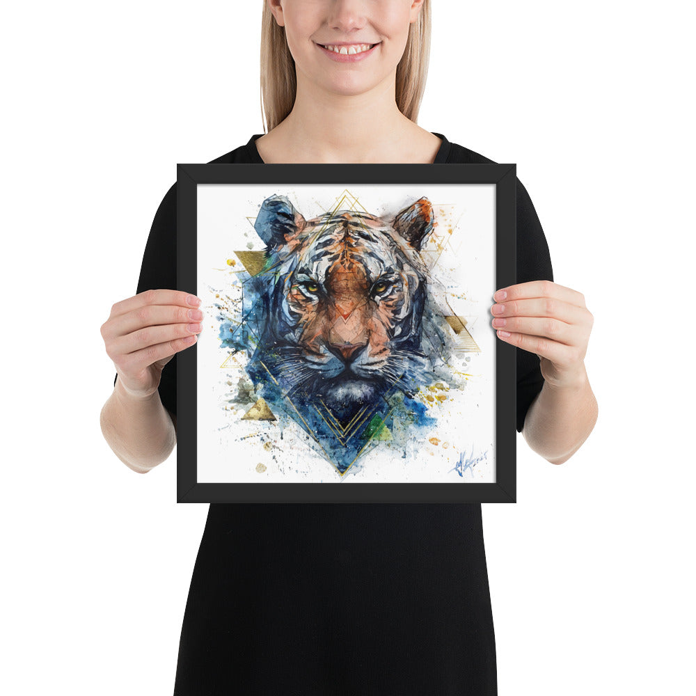 "EYES OF THE STORM / The Tiger Rises" - Framed photo paper poster