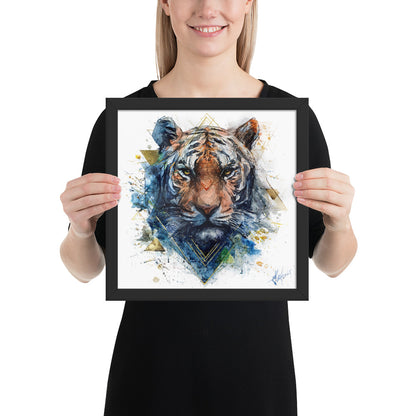 "EYES OF THE STORM / The Tiger Rises" - Framed photo paper poster