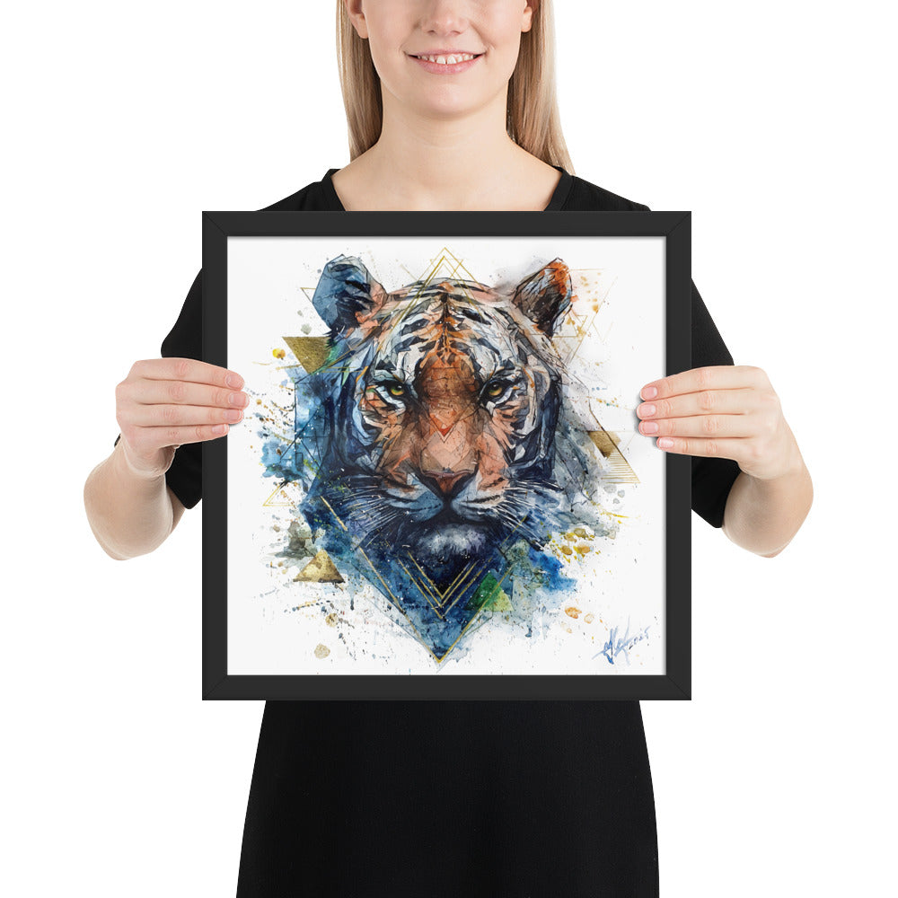 "EYES OF THE STORM / The Tiger Rises" - Framed photo paper poster