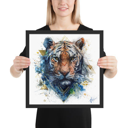"EYES OF THE STORM / The Tiger Rises" - Framed photo paper poster