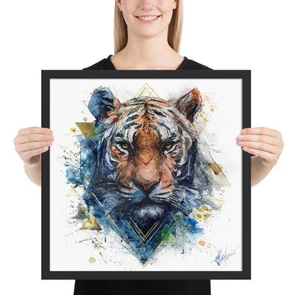 "EYES OF THE STORM / The Tiger Rises" - Framed photo paper poster