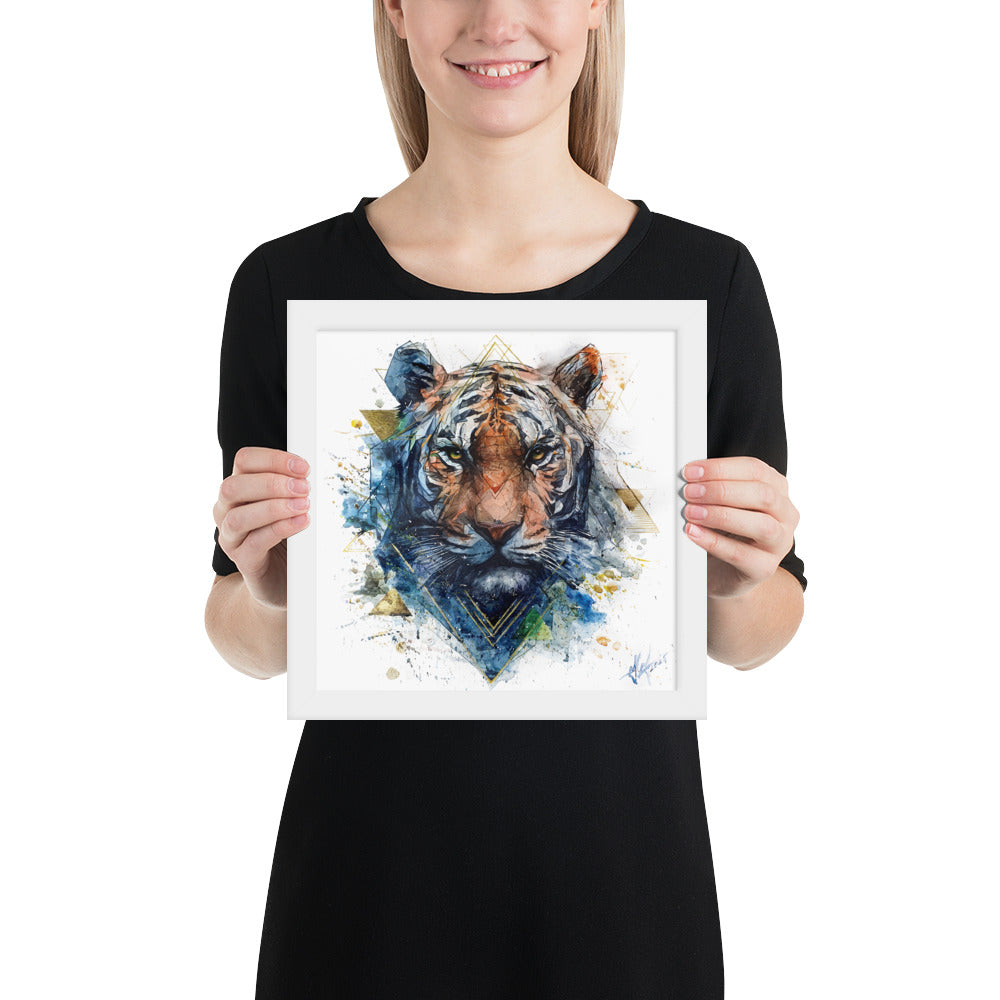 "EYES OF THE STORM / The Tiger Rises" - Framed photo paper poster