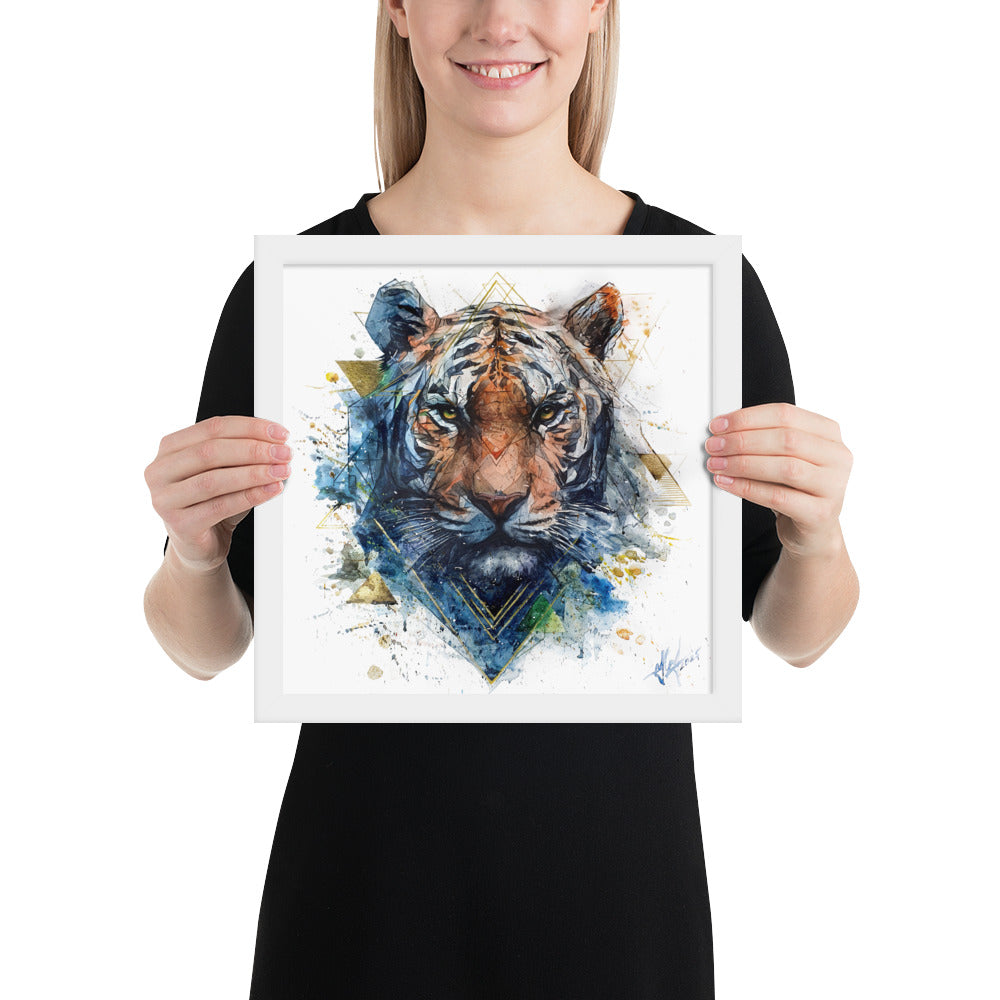 "EYES OF THE STORM / The Tiger Rises" - Framed photo paper poster