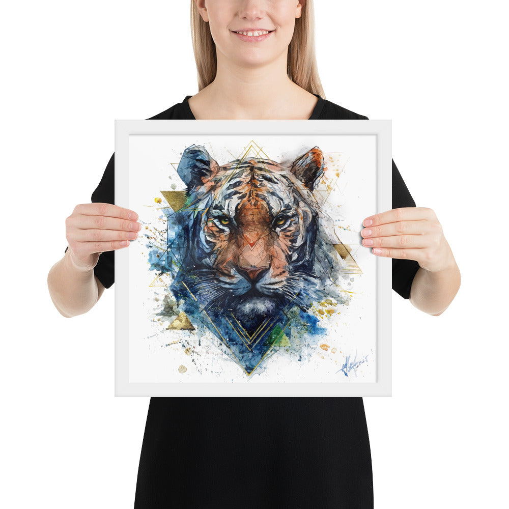 "EYES OF THE STORM / The Tiger Rises" - Framed photo paper poster