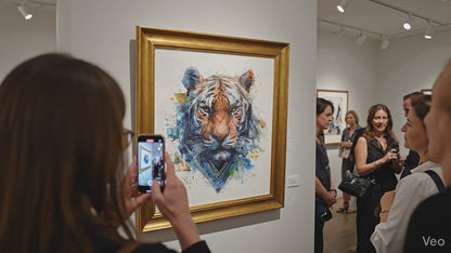 Original "EYES OF THE STORM / The Tiger Rises" - Watercolor Painting (20x20")