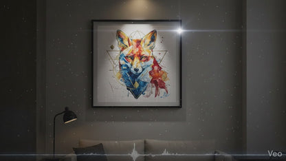 Original "FROM SILENCE TO LIFE / The Fox Appears" - Watercolor Painting (20x20")