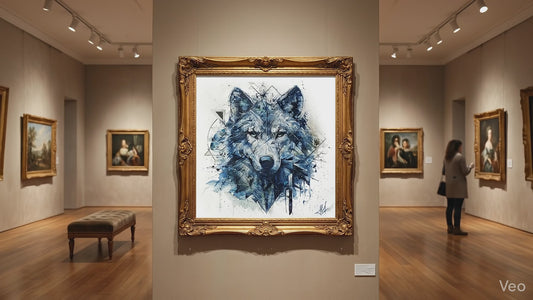 Original "FROM FROST TO SPIRIT / The Wolf Appears" - Watercolor Painting (20x20")