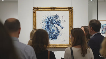 Original "FROM DEPTH TO LIGHT / The Seahorse Emerges" - Watercolor Painting (20x20")