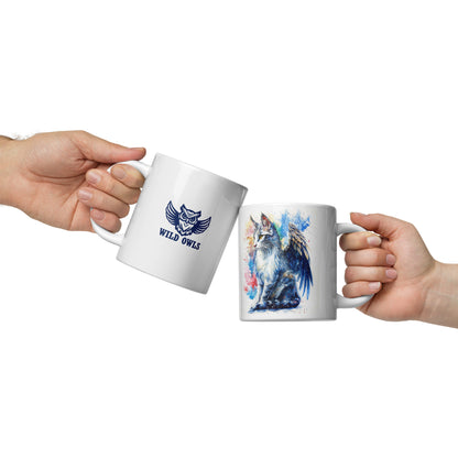 🐱✨"Whispers of the Sky" - White glossy mug