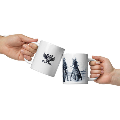 ❤️🏍️❤️"Road to Forever" - White glossy mug