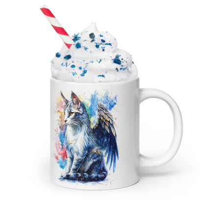 🐱✨"Whispers of the Sky" - White glossy mug